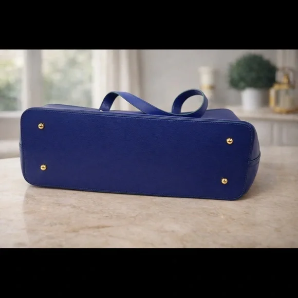 Lauren Ralph Lauren Royal Blue Saffiano Leather Bag NWOT - Picture 3 of 4